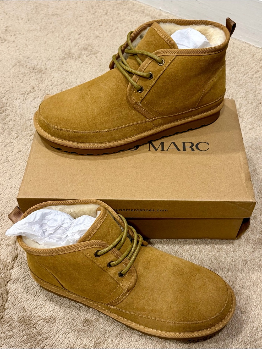 Mens Boots Chestnut Brown Size 12 Bruno Marc New With Box